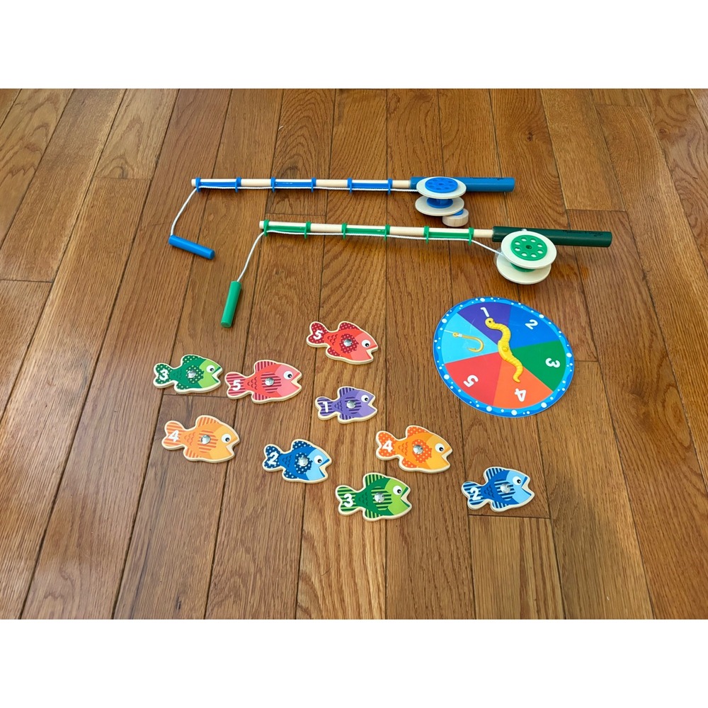 Melissa & Doug Catch and Release Magnetic Wooden Fishing Game Set 14pc 5149